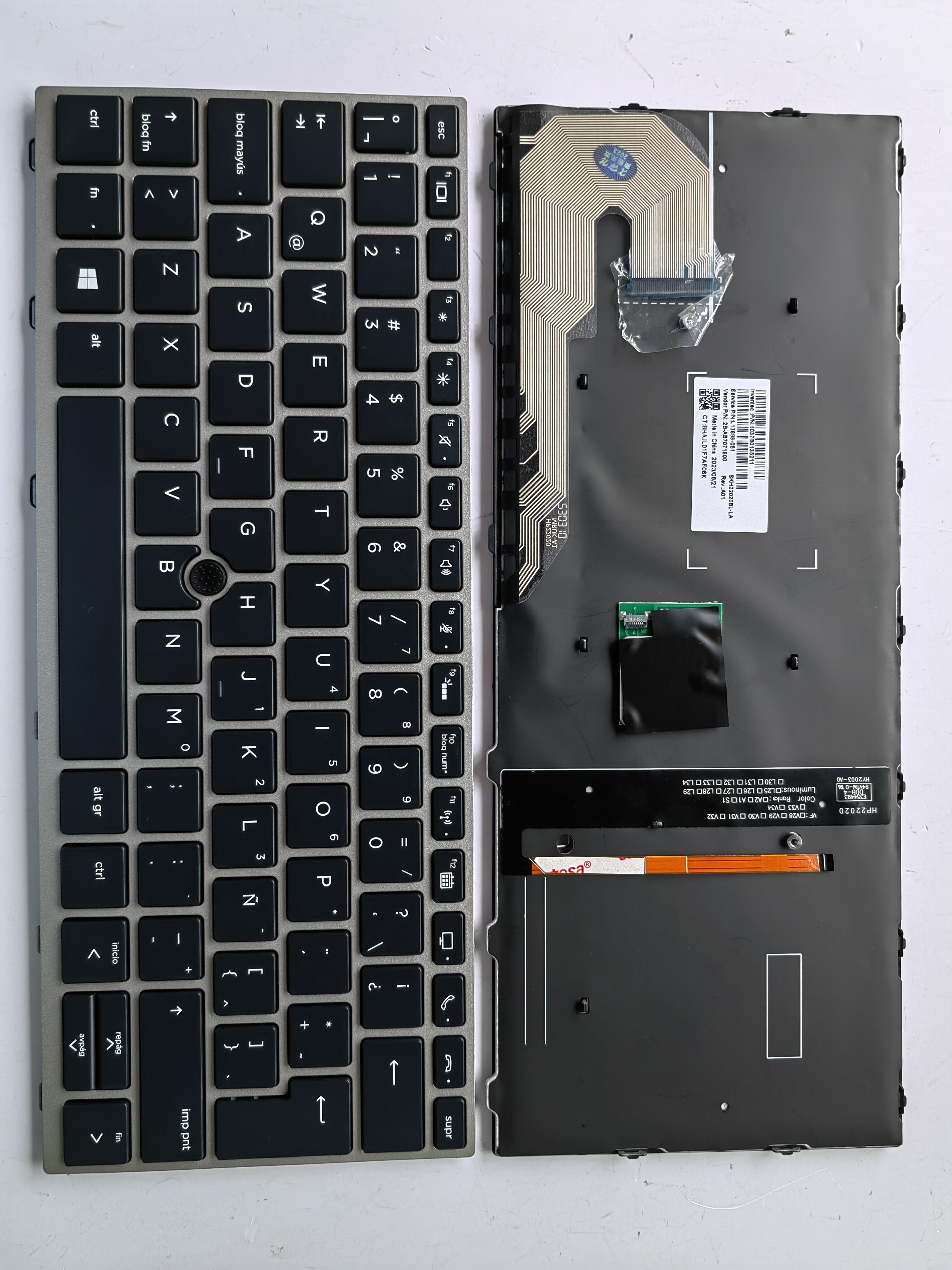 Picture of New Replacement Laptop Keyboard For HP 830G5/830G6/735G3/836G5/730G5/730G6/835G5 SILVER FRAME BLACK With Point Backlit (OEM) LA Layout